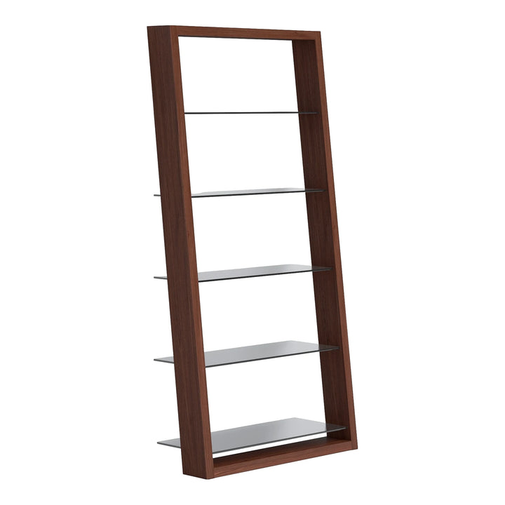 Eileen 5166 Leaning Shelf Living Room BDI Chocolate Stained Walnut