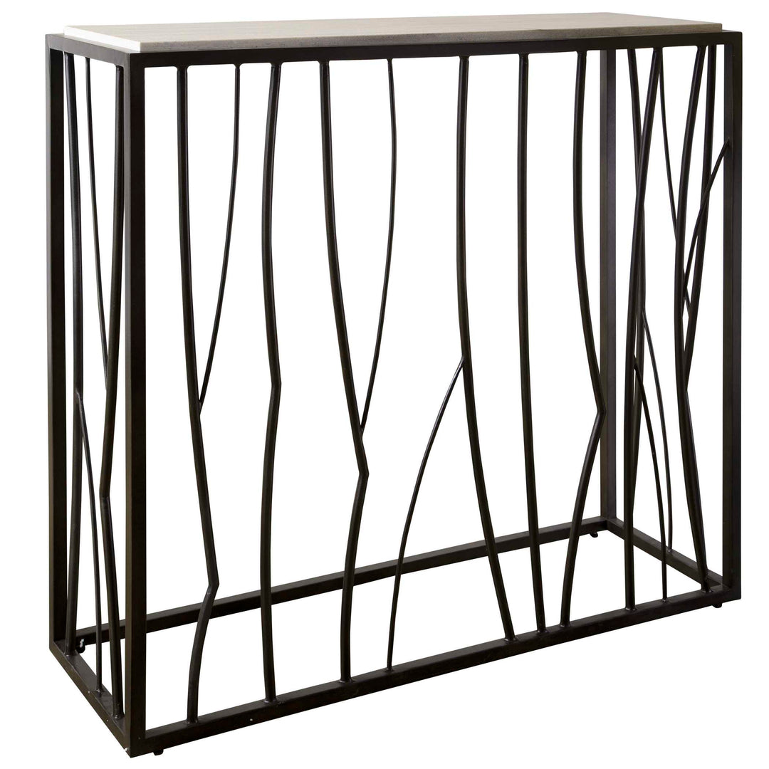 Reed Travertine Console Table Living Room Uttermost
