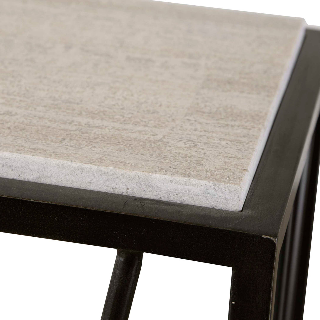 Reed Travertine Console Table Living Room Uttermost
