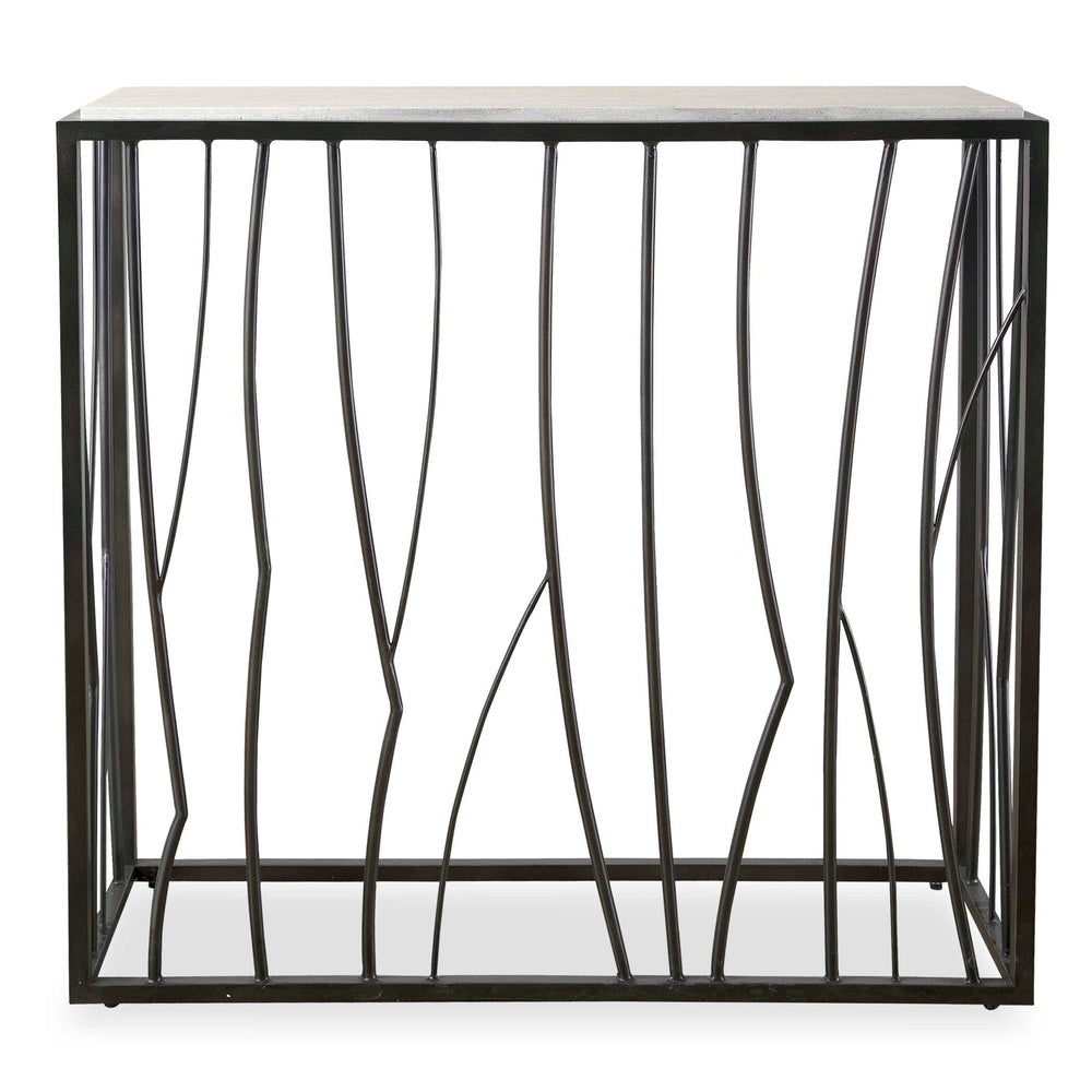 Reed Travertine Console Table Living Room Uttermost
