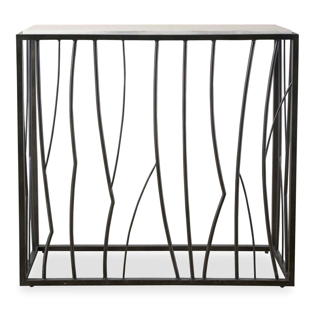 Reed Travertine Console Table Living Room Uttermost