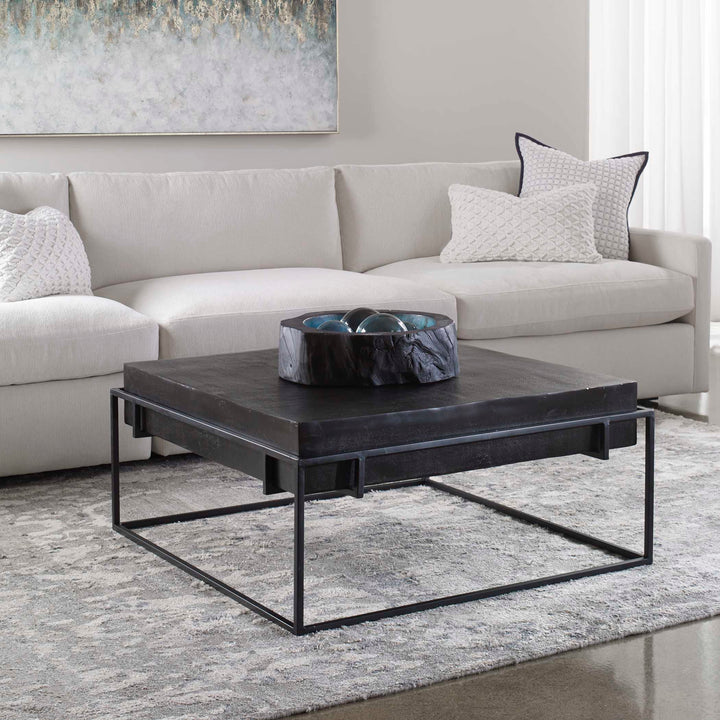 Telone Modern Black Coffee Table Living Room Uttermost