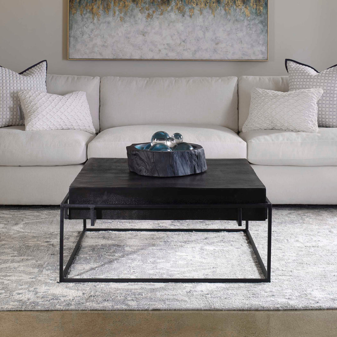 Telone Modern Black Coffee Table Living Room Uttermost