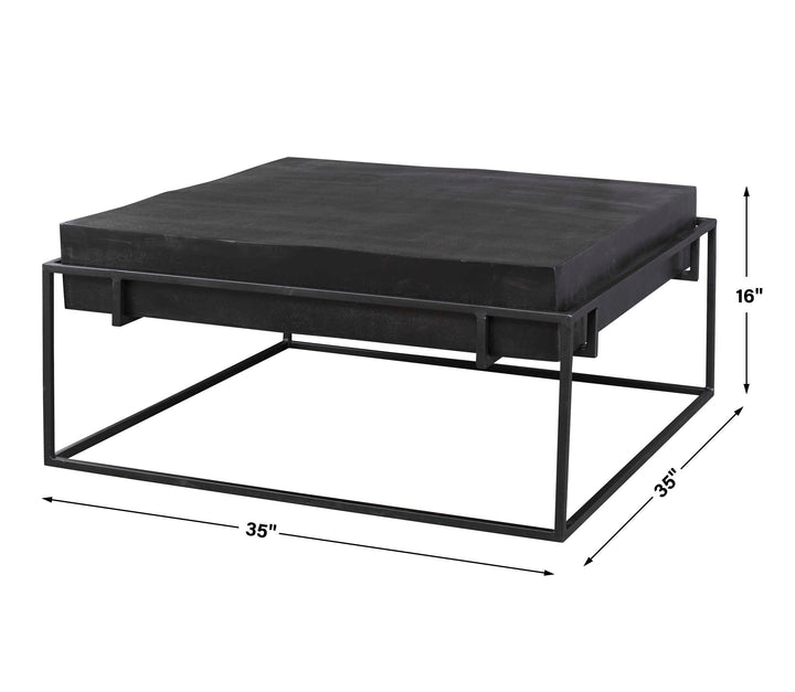 Telone Modern Black Coffee Table Living Room Uttermost