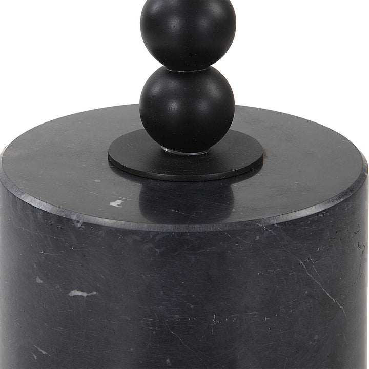 Bead Black Marble Drink Table Living Room Uttermost