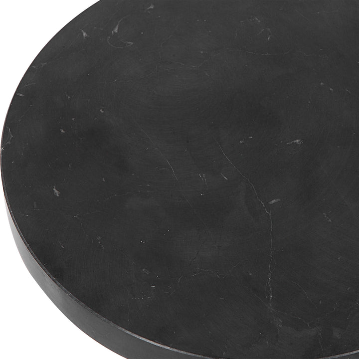 Bead Black Marble Drink Table Living Room Uttermost
