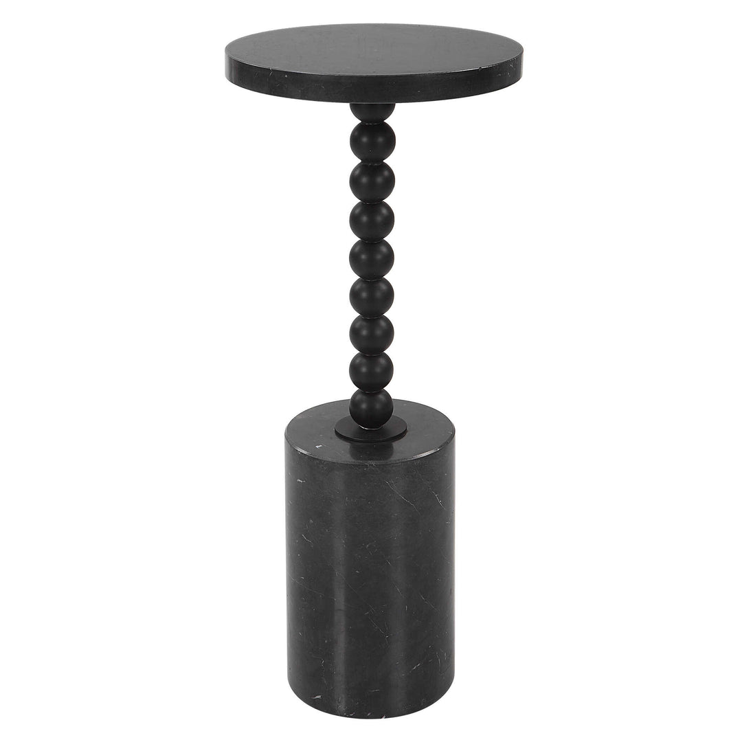 Bead Black Marble Drink Table Living Room Uttermost