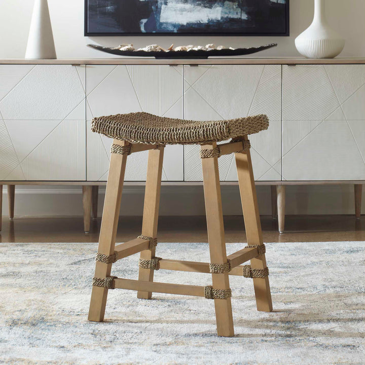 Everglade Sea Grass Counter Stool Living Room Uttermost