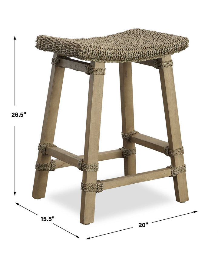 Everglade Sea Grass Counter Stool Living Room Uttermost
