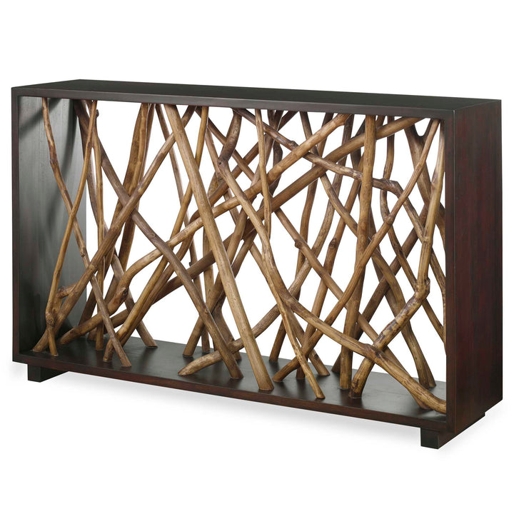 Teak Maze Console Table Living Room Uttermost