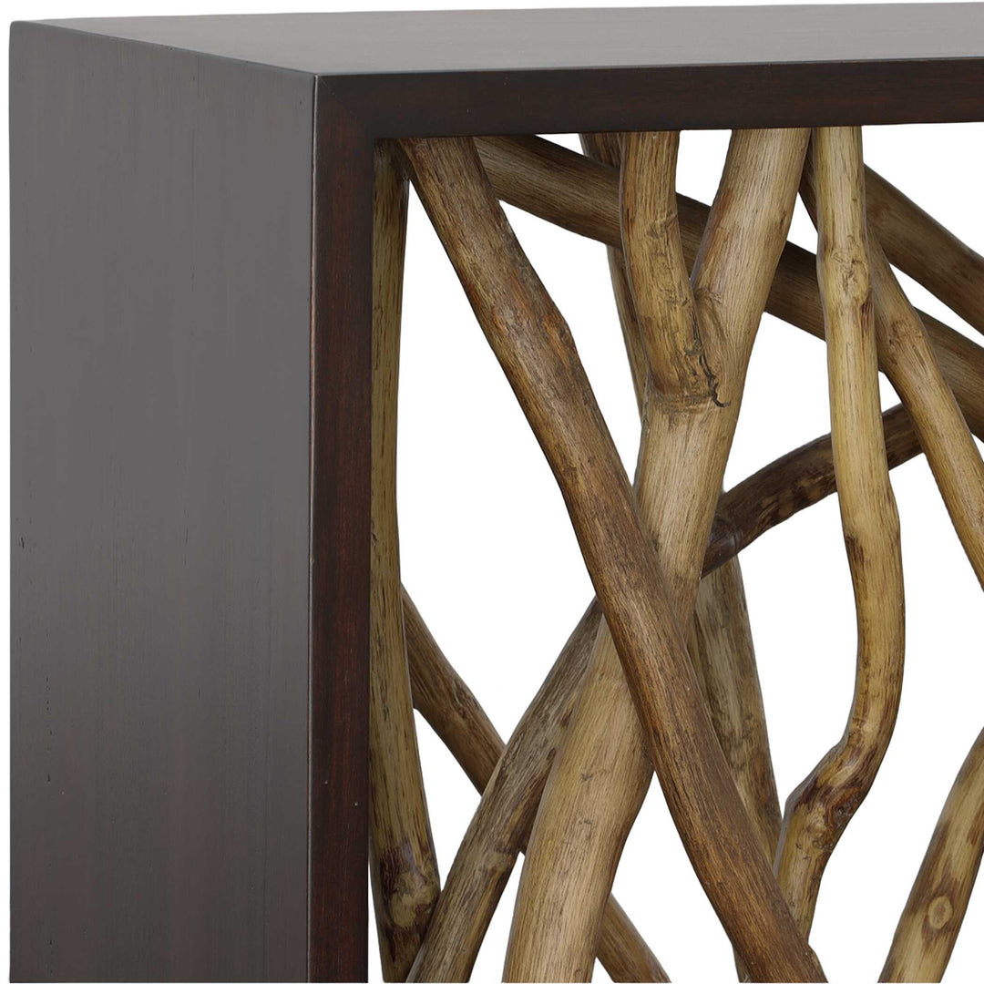 Teak Maze Console Table Living Room Uttermost