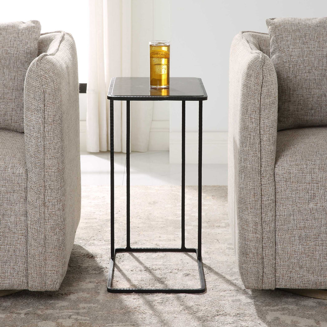 Cavern Stone & Iron Accent Table Living Room Uttermost