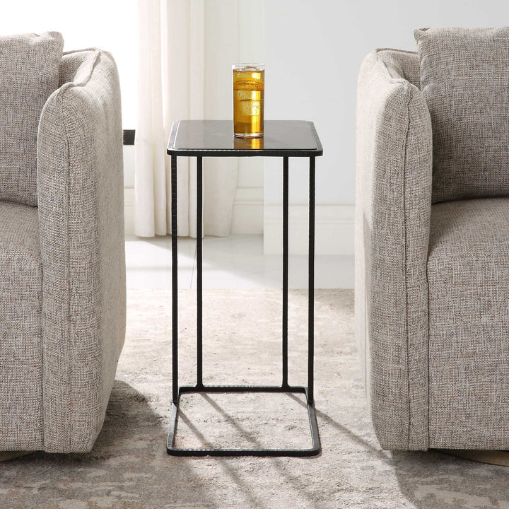 Cavern Stone & Iron Accent Table Living Room Uttermost