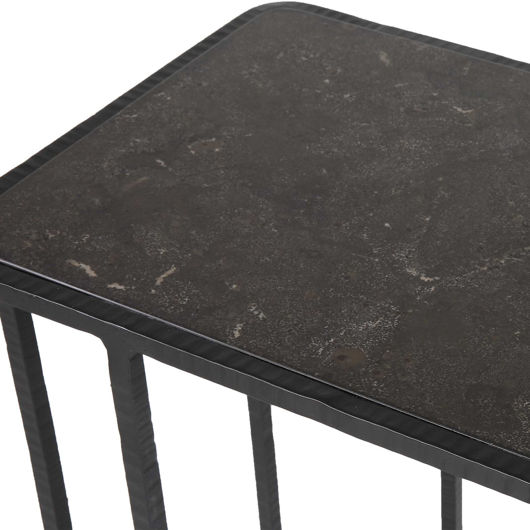 Cavern Stone & Iron Accent Table Living Room Uttermost