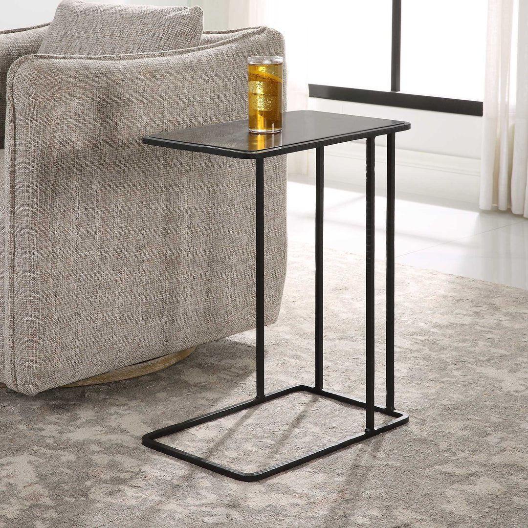 Cavern Stone & Iron Accent Table Living Room Uttermost