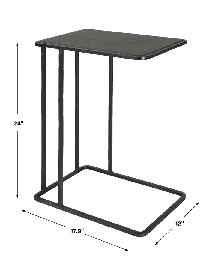 Cavern Stone & Iron Accent Table Living Room Uttermost