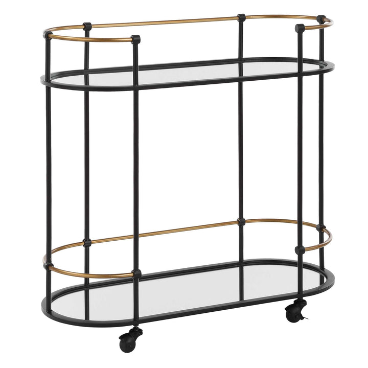 Andre Iron Bar Cart Living Room Uttermost