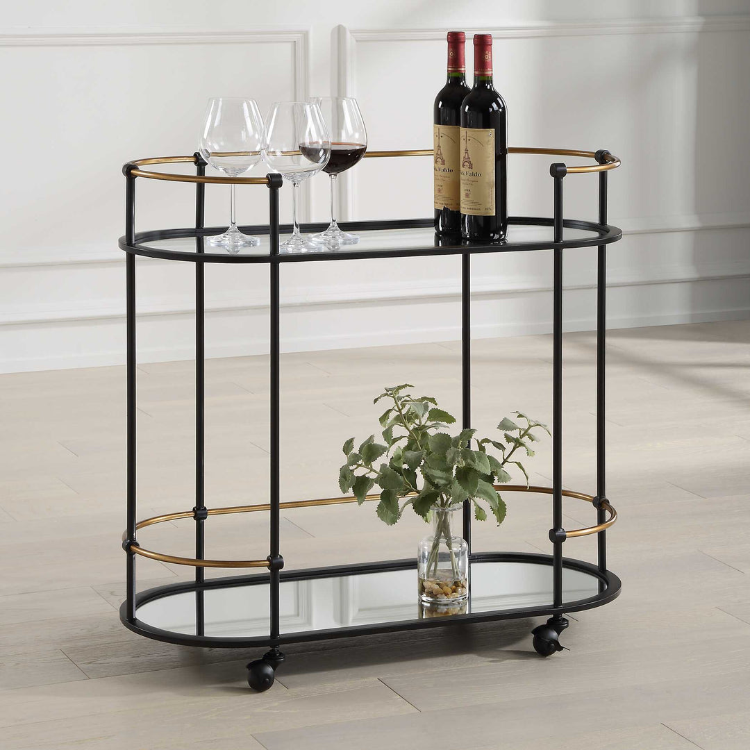 Andre Iron Bar Cart Living Room Uttermost