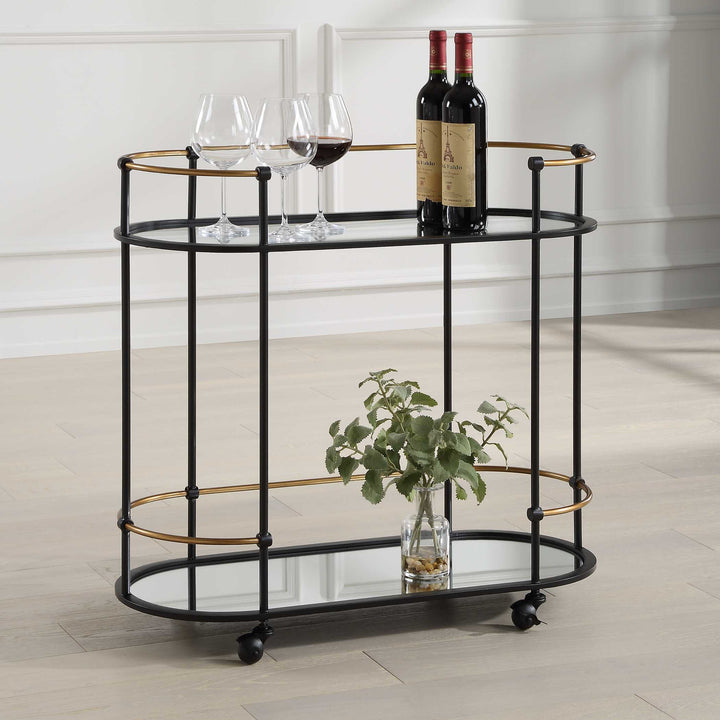 Andre Iron Bar Cart Living Room Uttermost