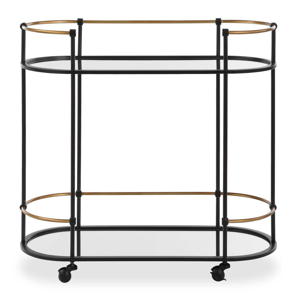 Andre Iron Bar Cart Living Room Uttermost