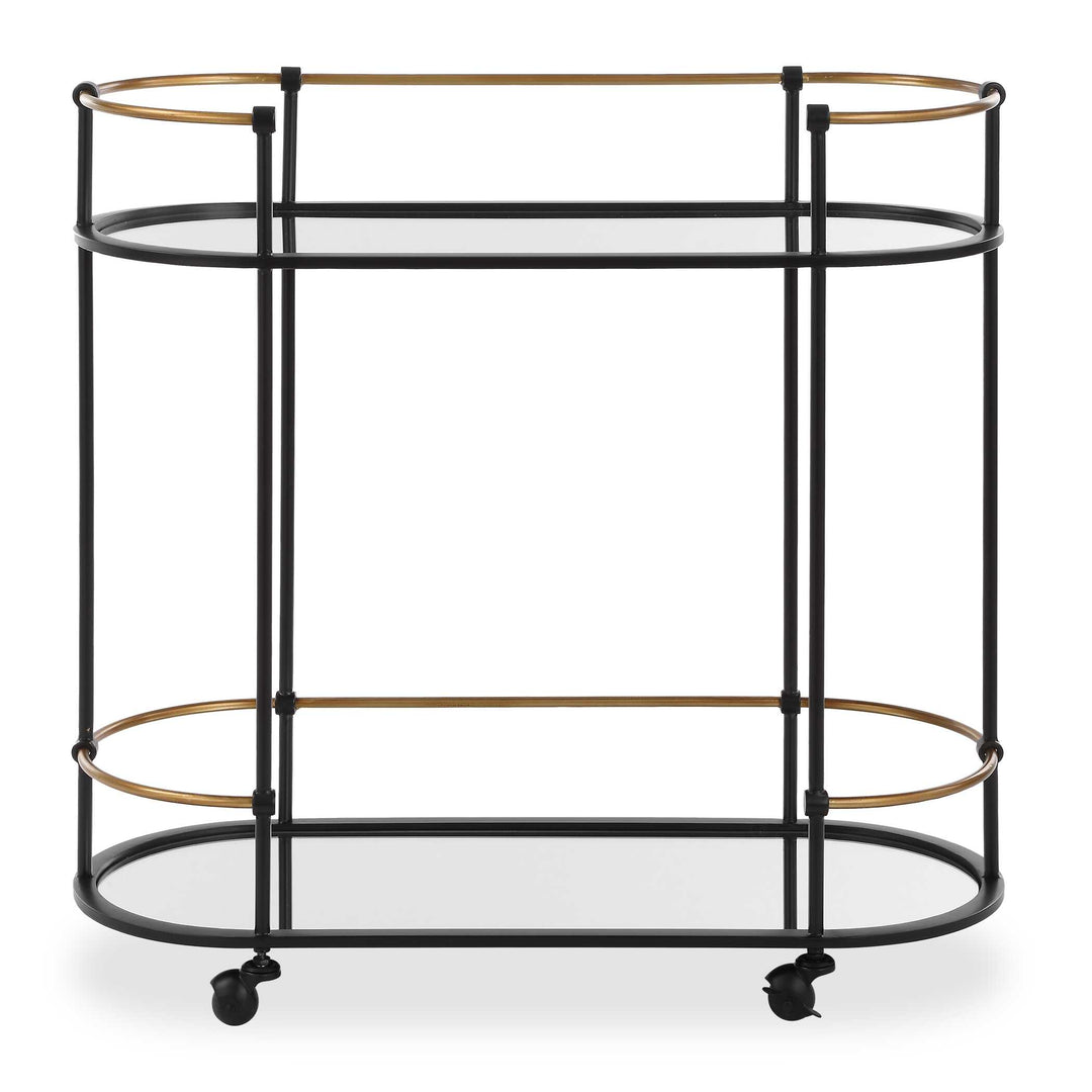 Andre Iron Bar Cart Living Room Uttermost