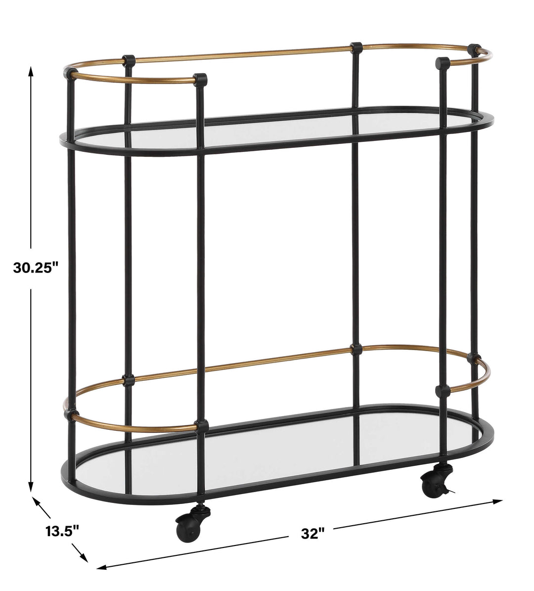 Andre Iron Bar Cart Living Room Uttermost