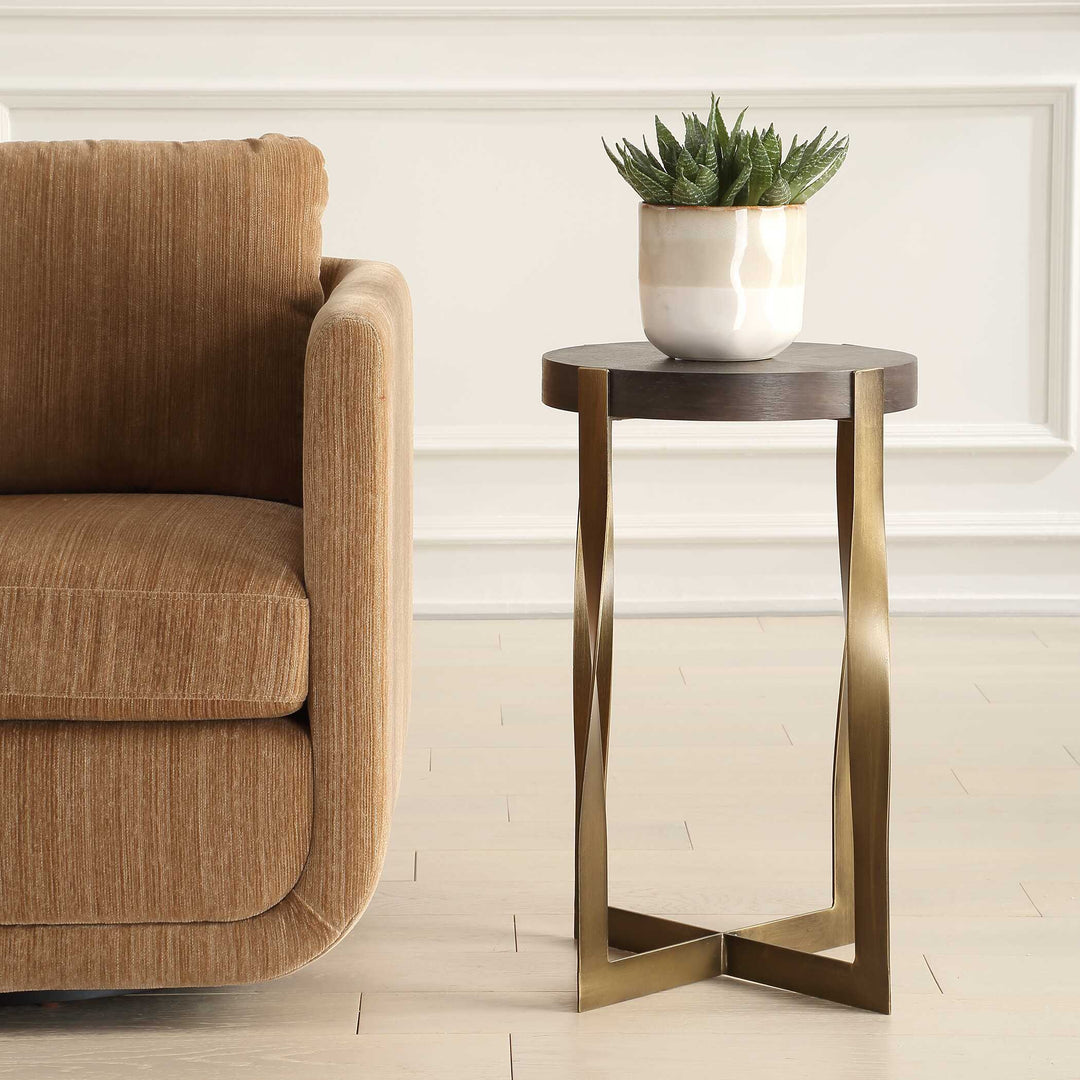 Drew Brass Accent Table Living Room Uttermost