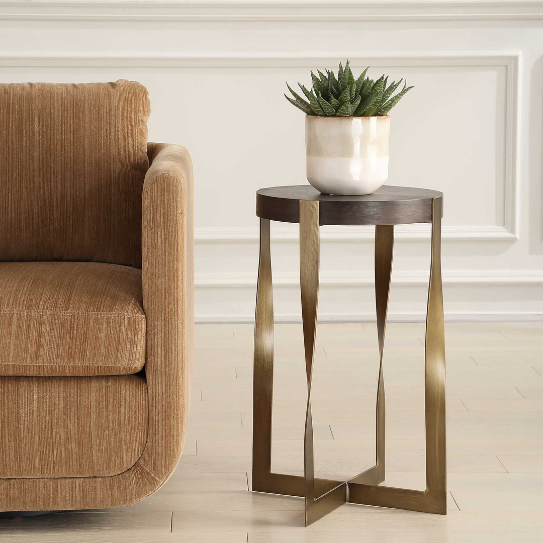 Drew Brass Accent Table Living Room Uttermost