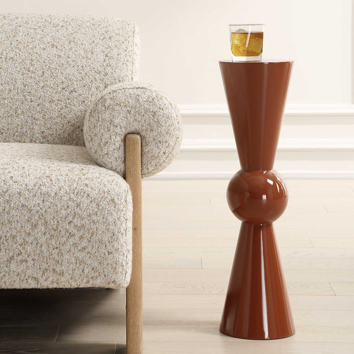 Hepler Gloss Terracotta Drink Table Living Room Uttermost