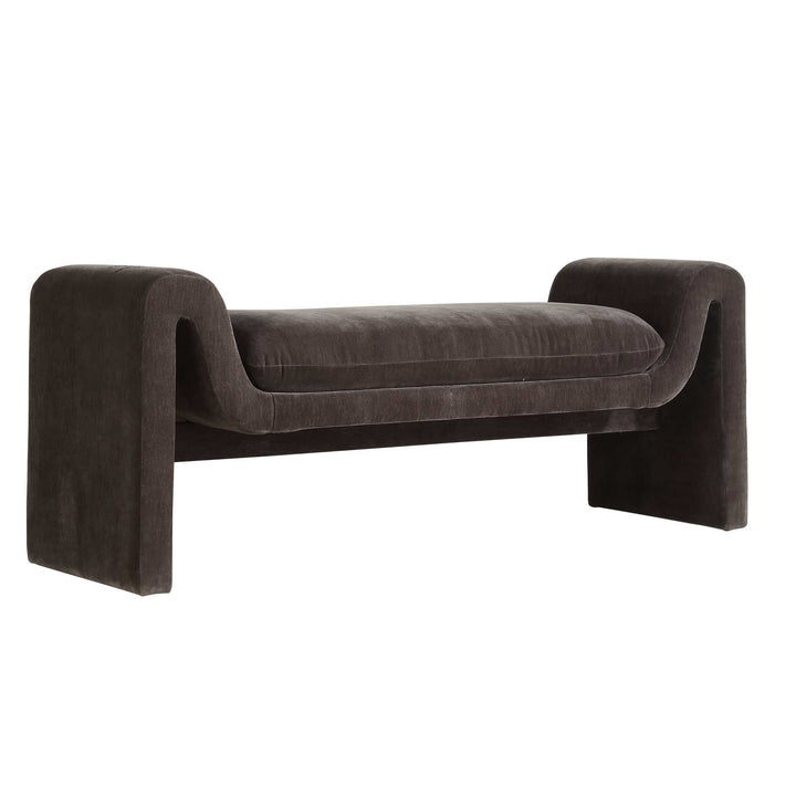 Manson Modern Charcoal Bench Living Room Uttermost
