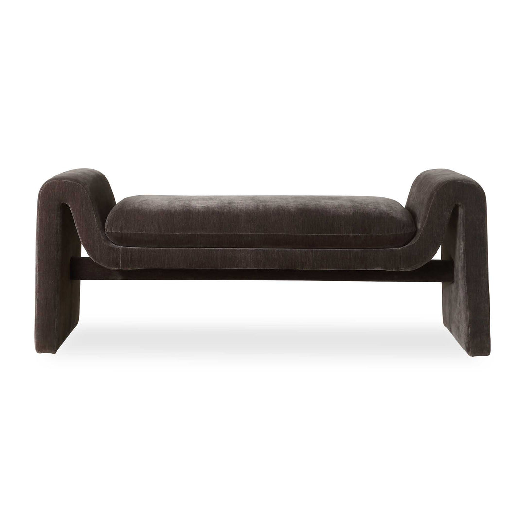 Manson Modern Charcoal Bench Living Room Uttermost