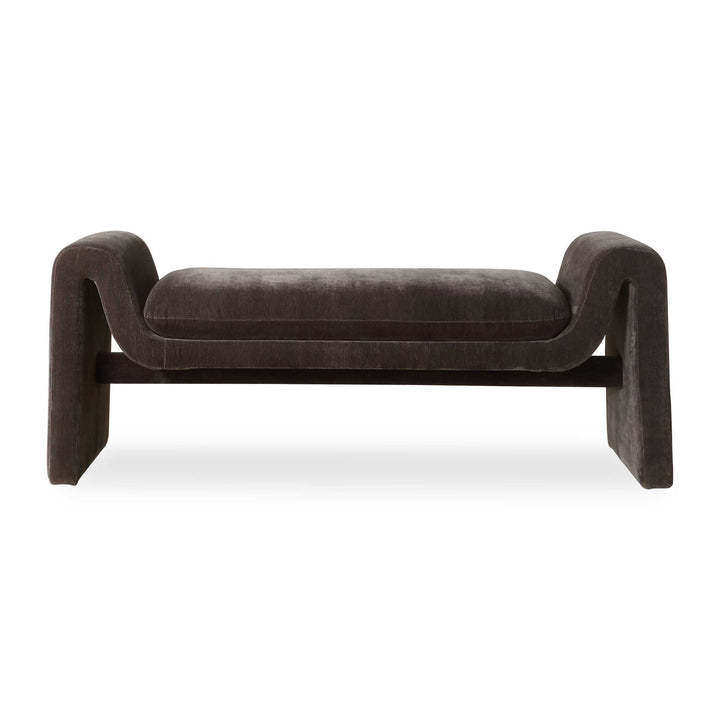 Manson Modern Charcoal Bench Living Room Uttermost