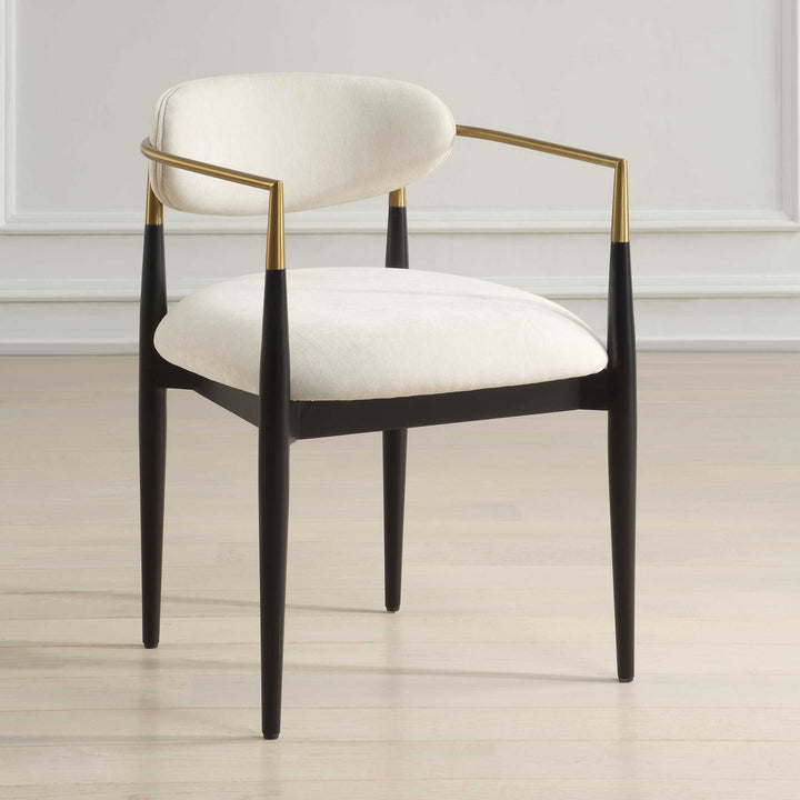 Moxie White Dining Arm Chair Living Room Uttermost