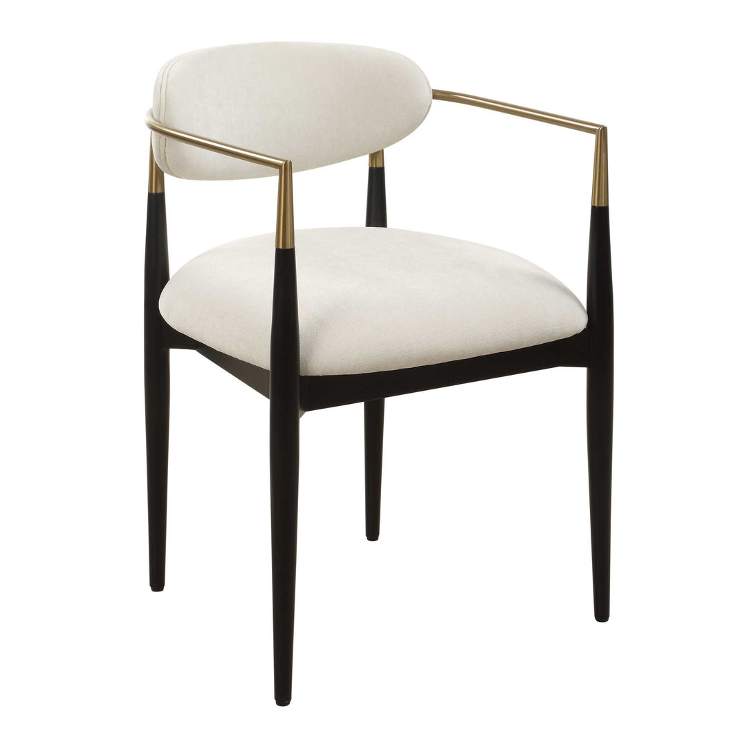 Moxie White Dining Arm Chair Living Room Uttermost