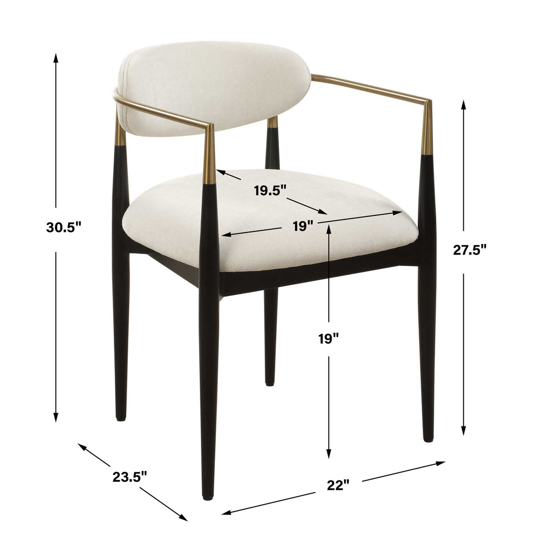 Moxie White Dining Arm Chair Living Room Uttermost