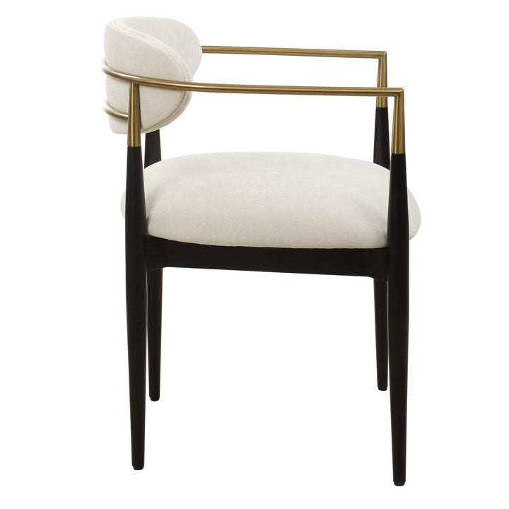 Moxie White Dining Arm Chair Living Room Uttermost