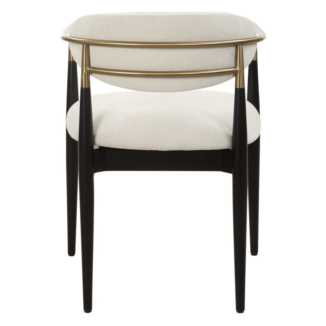 Moxie White Dining Arm Chair Living Room Uttermost