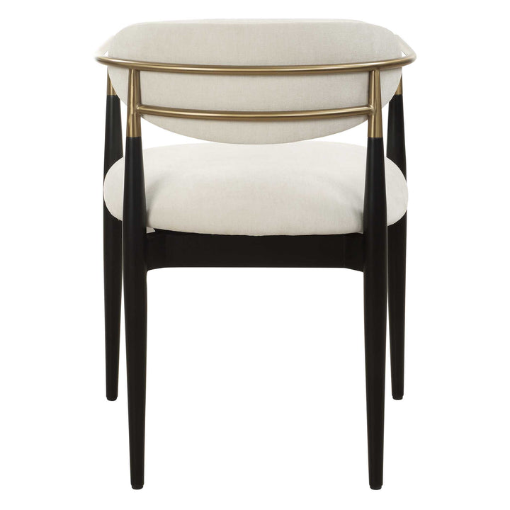 Moxie White Dining Arm Chair Living Room Uttermost