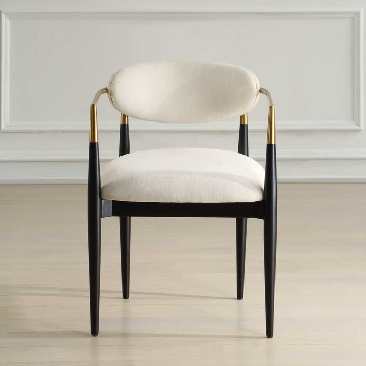 Moxie White Dining Arm Chair Living Room Uttermost