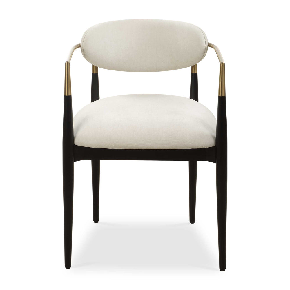 Moxie White Dining Arm Chair Living Room Uttermost