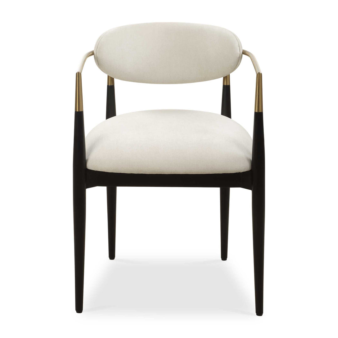 Moxie White Dining Arm Chair Living Room Uttermost