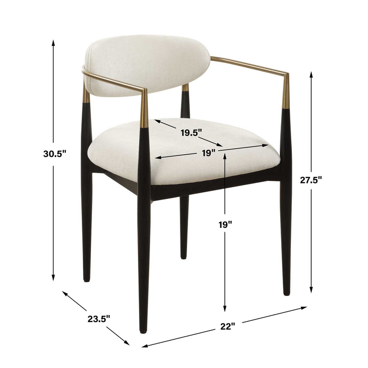 Moxie White Dining Arm Chair Living Room Uttermost