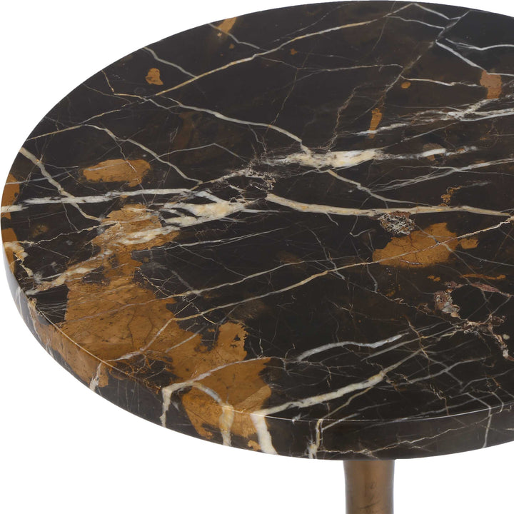 Karnes Dark Marble Drink Table Living Room Uttermost