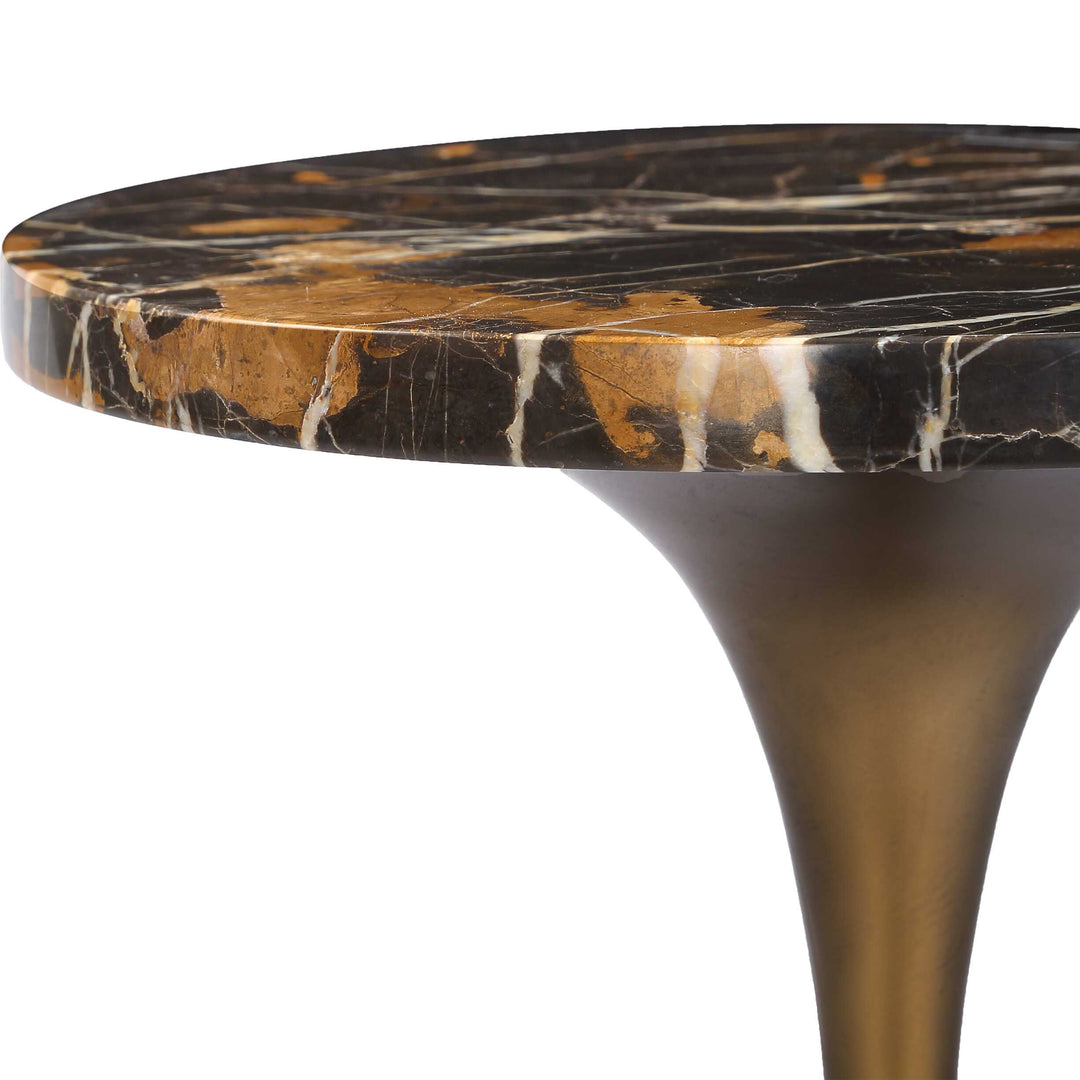 Karnes Dark Marble Drink Table Living Room Uttermost
