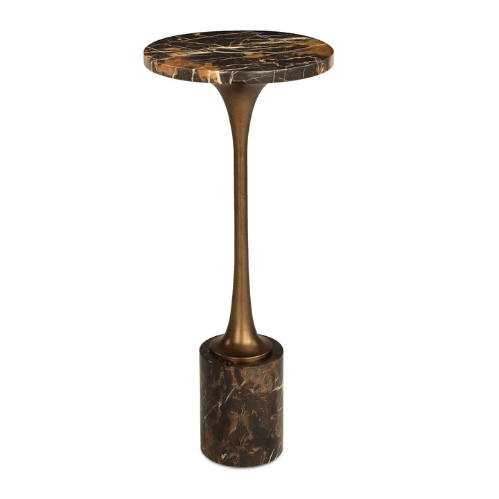 Karnes Dark Marble Drink Table Living Room Uttermost
