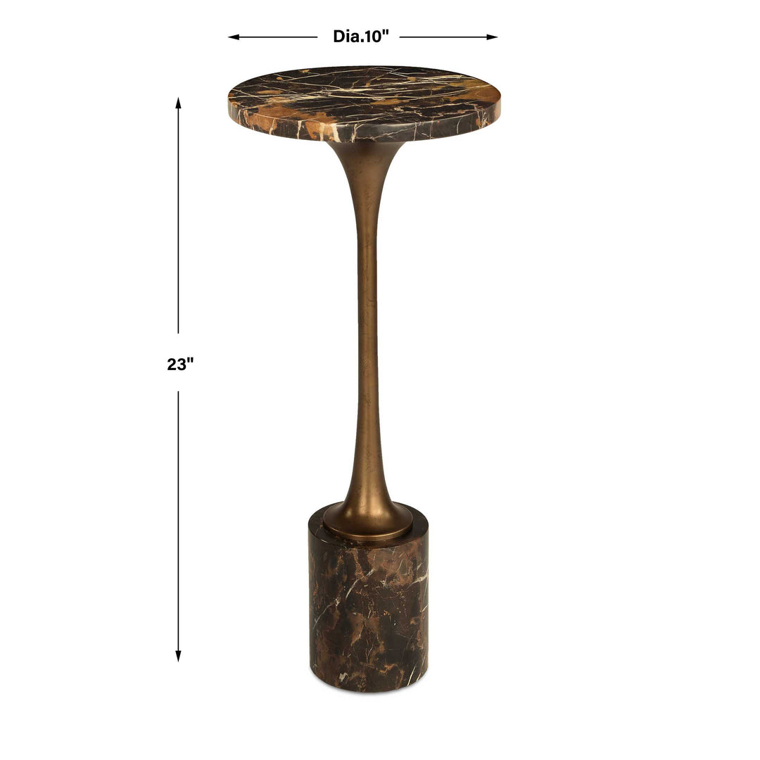 Karnes Dark Marble Drink Table Living Room Uttermost
