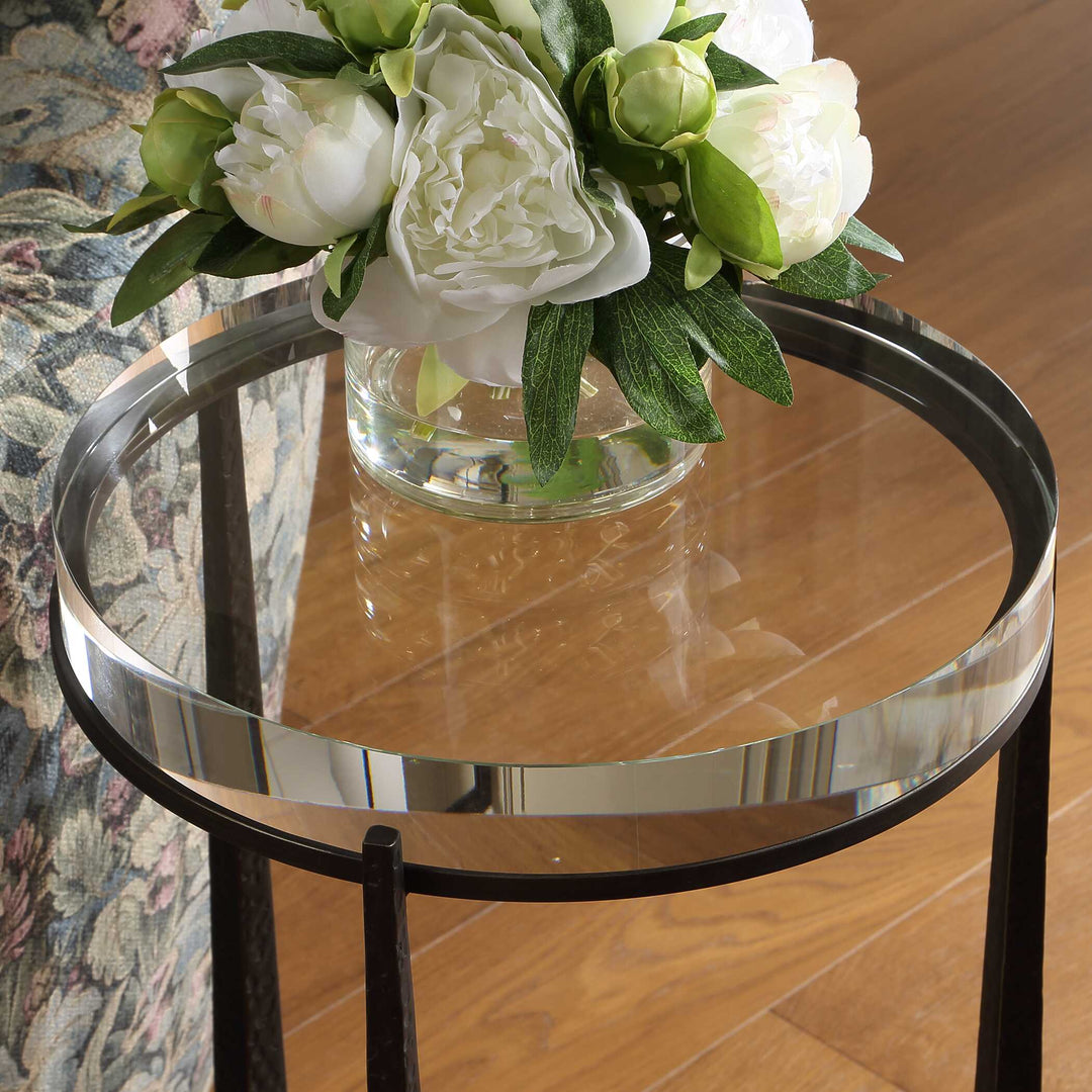 Midas Dark Bronze Round Accent Table Living Room Uttermost