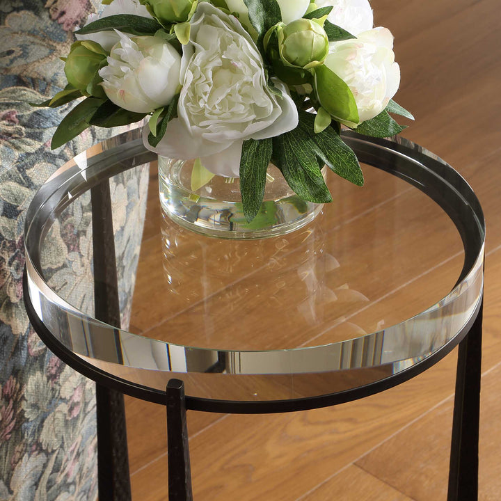 Midas Dark Bronze Round Accent Table Living Room Uttermost