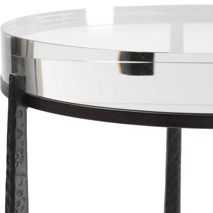Midas Dark Bronze Round Accent Table Living Room Uttermost