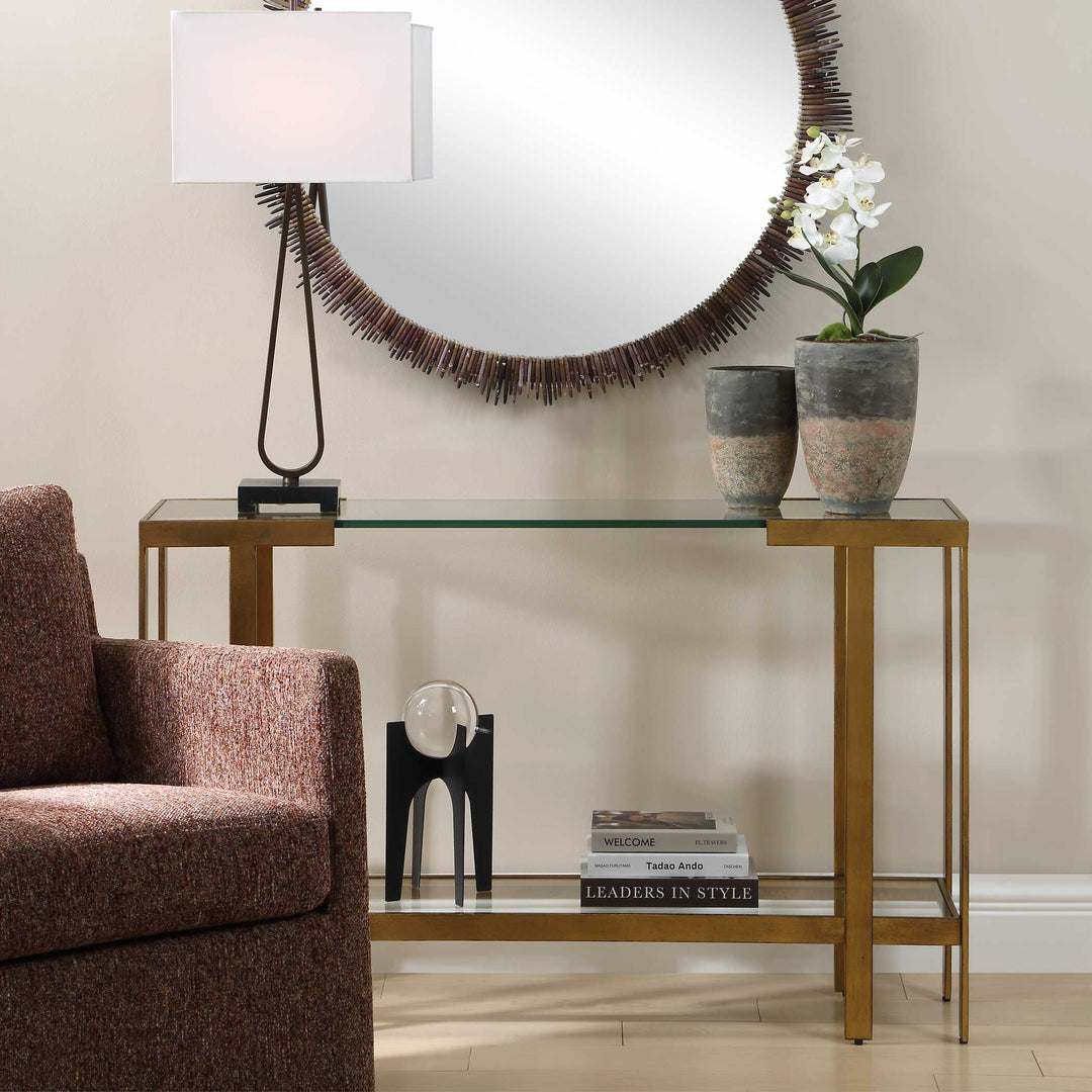 Kendrick Glass Console Table Living Room Uttermost